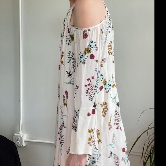 Lush Floral Cold Shoulder Long Sleeve Dress S - Picture 3 of 15